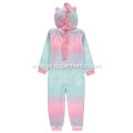 Rainbow unicorn embroidery fleece onesie